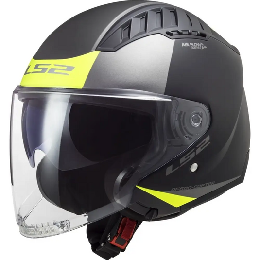 Casco Abierto LS2 OF600 Copter II Urbane Black/Neon Yellow