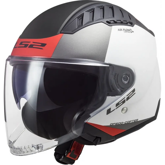 Casco Abierto LS2 OF600 Copter II Urbane White/Black/Red