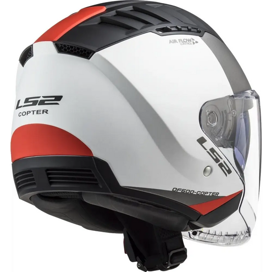 Casco Abierto LS2 OF600 Copter II Urbane White/Black/Red