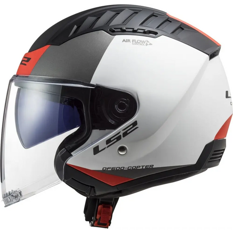 Casco Abierto LS2 OF600 Copter II Urbane White/Black/Red