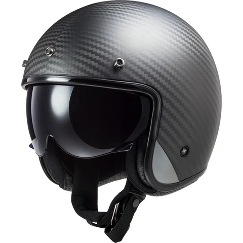 Casco Abierto LS2 OF601 Bob II Carbon Matt Black