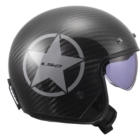 Casco Abierto LS2 OF601 Bob II Carbon Star Grey