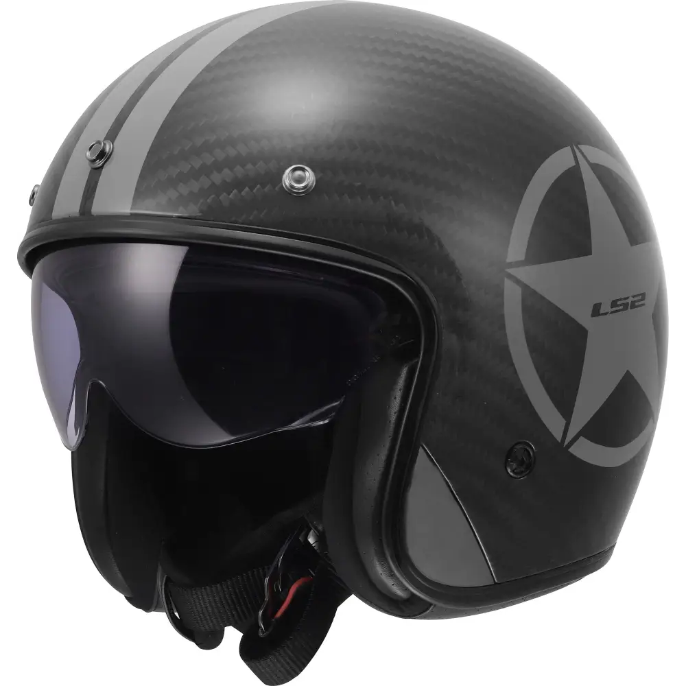 Casco Abierto LS2 OF601 Bob II Carbon Star Grey