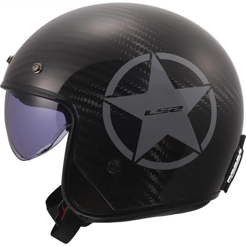 Casco Abierto LS2 OF601 Bob II Carbon Star Grey