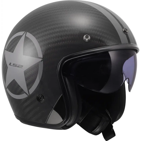 Casco Abierto LS2 OF601 Bob II Carbon Star Grey