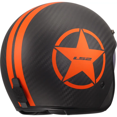 Casco Abierto LS2 OF601 Bob II Carbon Star Orange