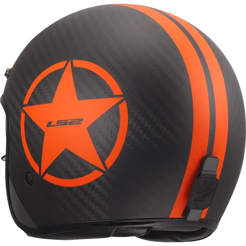 Casco Abierto LS2 OF601 Bob II Carbon Star Orange