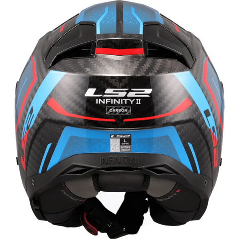 Casco Abierto LS2 OF603 Infinity II Carbon Urus blue/red