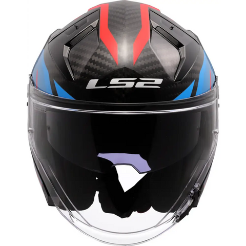 Casco Abierto LS2 OF603 Infinity II Carbon Urus blue/red
