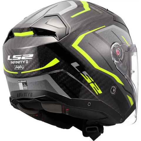 Casco Abierto LS2 OF603 Infinity II Carbon Urus neon yellow