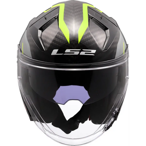 Casco Abierto LS2 OF603 Infinity II Carbon Urus neon yellow