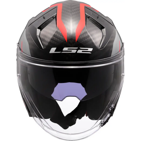 Casco Abierto LS2 OF603 Infinity II Carbon Urus red