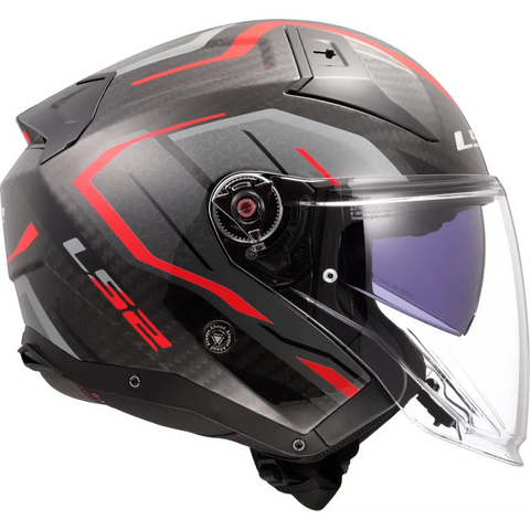 Casco Abierto LS2 OF603 Infinity II Carbon Urus red