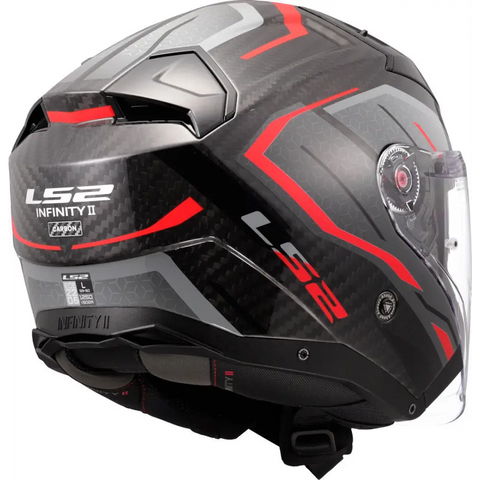 Casco Abierto LS2 OF603 Infinity II Carbon Urus red