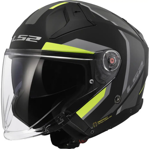 Casco Abierto LS2 OF603 Infinity II Focus Black/Neon Yellow
