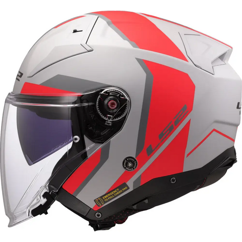Casco Abierto LS2 OF603 Infinity II Focus Grey Matt/Red