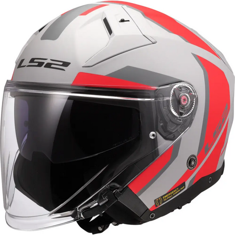 Casco Abierto LS2 OF603 Infinity II Focus Grey Matt/Red