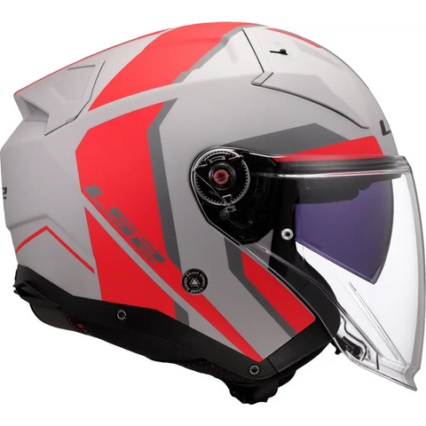 Casco Abierto LS2 OF603 Infinity II Focus Grey Matt/Red