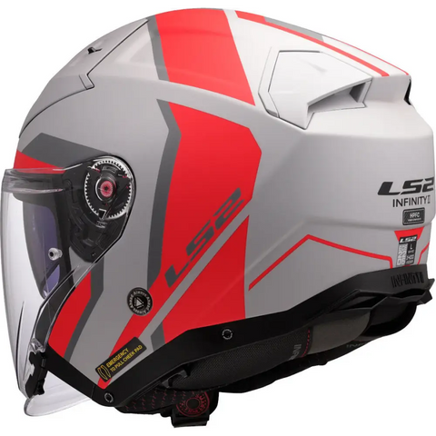 Casco Abierto LS2 OF603 Infinity II Focus Grey Matt/Red