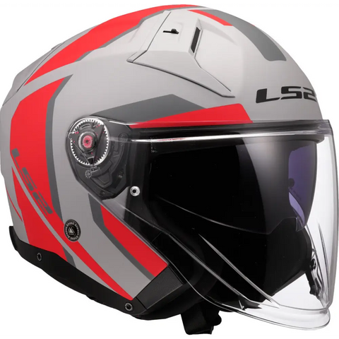 Casco Abierto LS2 OF603 Infinity II Focus Grey Matt/Red