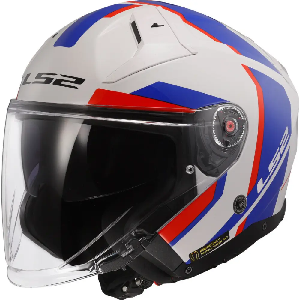 Casco Abierto LS2 OF603 Infinity II Focus White/Blue/Red