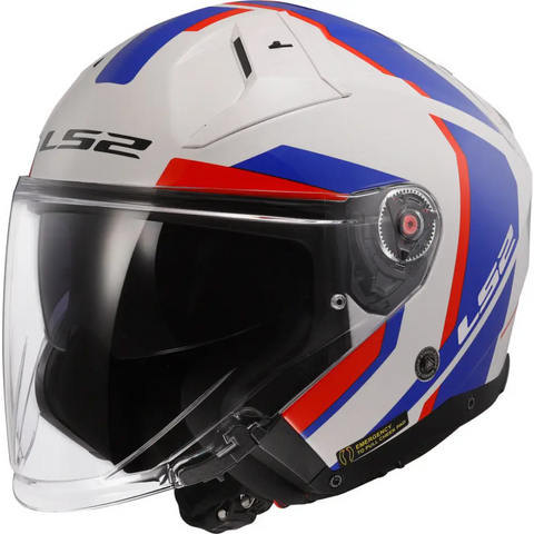 Casco Abierto LS2 OF603 Infinity II Focus White/Blue/Red