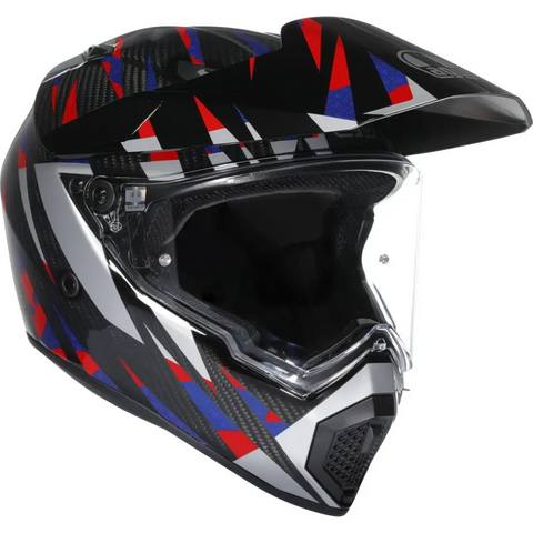 Casco AGV AX9 Steppa Carbon/Red/Blue ECE22.06