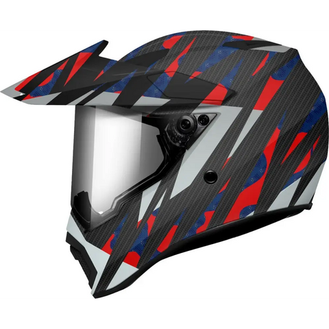Casco AGV AX9 Steppa Carbon/Red/Blue ECE22.06