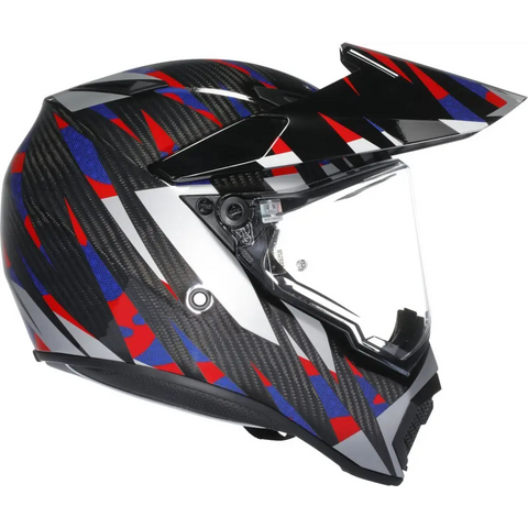 Casco AGV AX9 Steppa Carbon/Red/Blue ECE22.06