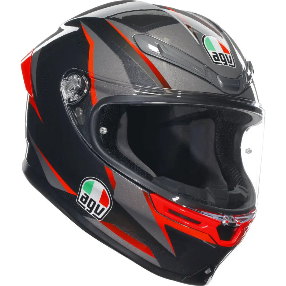 Casco AGV K6 S Slashcut Black/Grey/Red ECE 22-06
