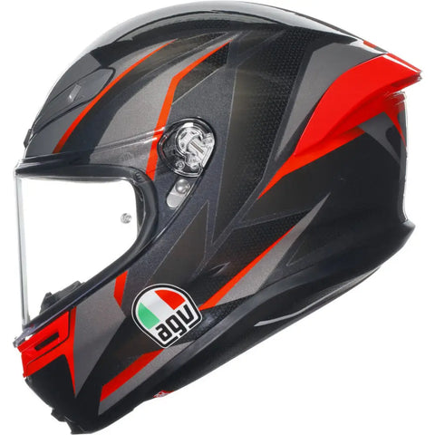 Casco AGV K6 S Slashcut Black/Grey/Red ECE 22-06