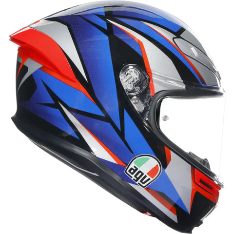 Casco AGV K6 S Slashcut Black/Silver/Blue/Red ECE 22-06