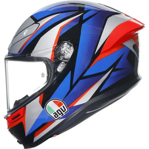 Casco AGV K6 S Slashcut Black/Silver/Blue/Red ECE 22-06