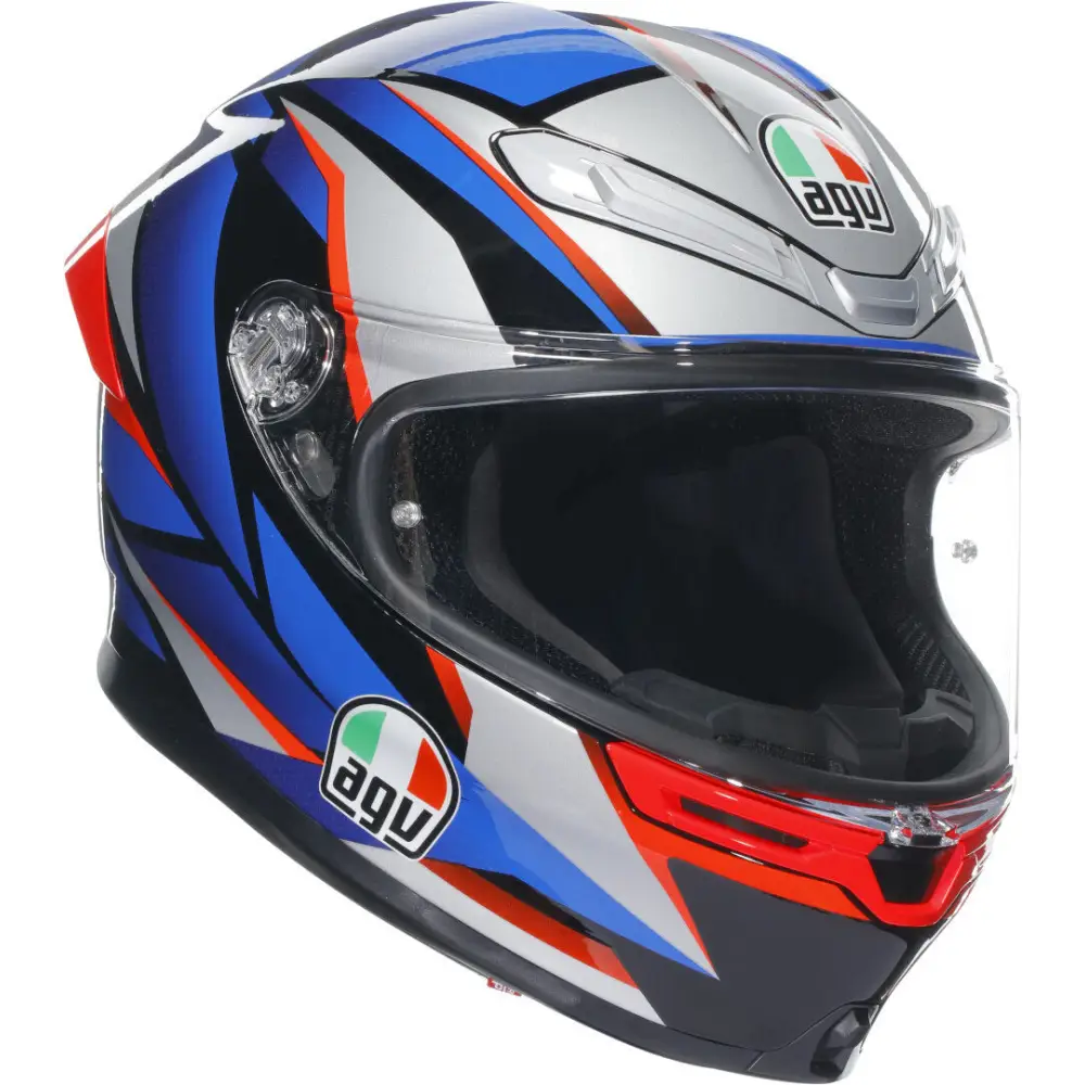 Casco AGV K6 S Slashcut Black/Silver/Blue/Red ECE 22-06