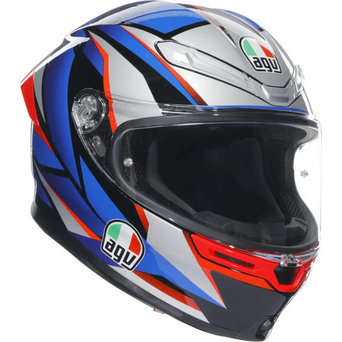 Casco AGV K6 S Slashcut Black/Silver/Blue/Red ECE 22-06