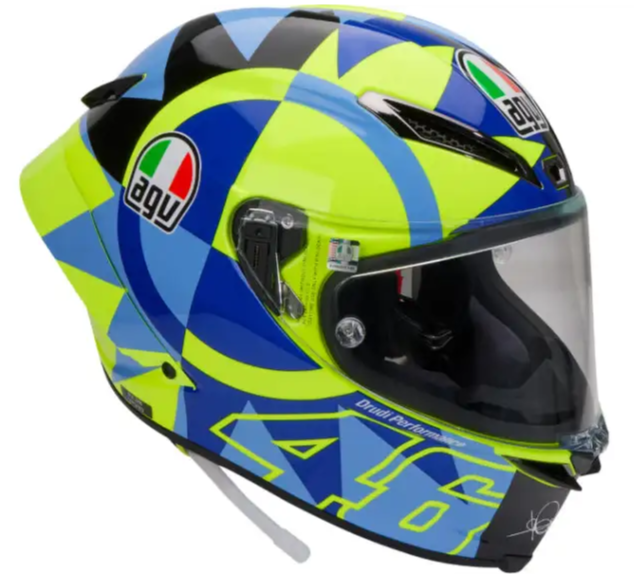 Casco AGV Pista GP RR Carbon Soleluna 2022 Black/Yellow/Blue ECE 22-06