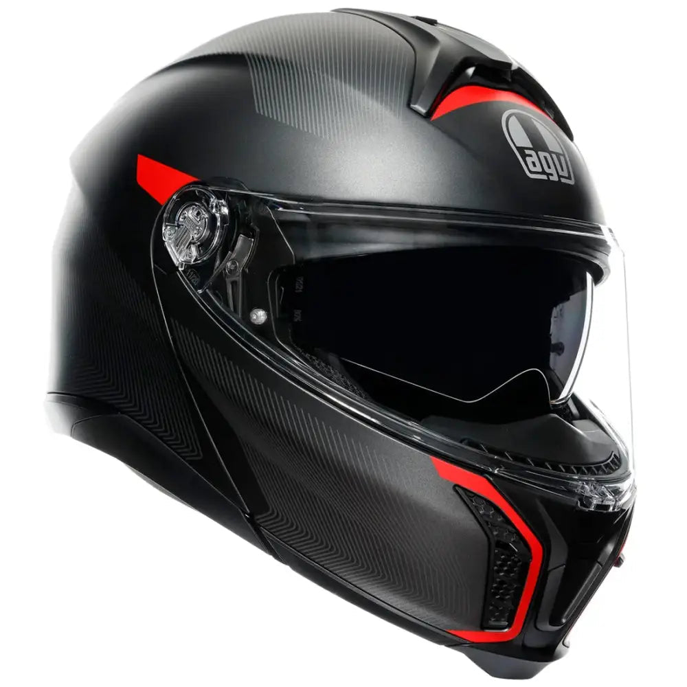 Casco AGV Tourmodular Frequency Matt Gunmetal/Red