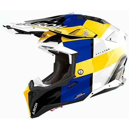 Casco Airoh Aviator 3 Monarch Blue/Yellow Gloss