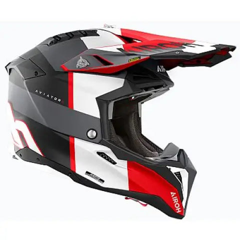 Casco Airoh Aviator 3 Monarch Grey/Red Matt