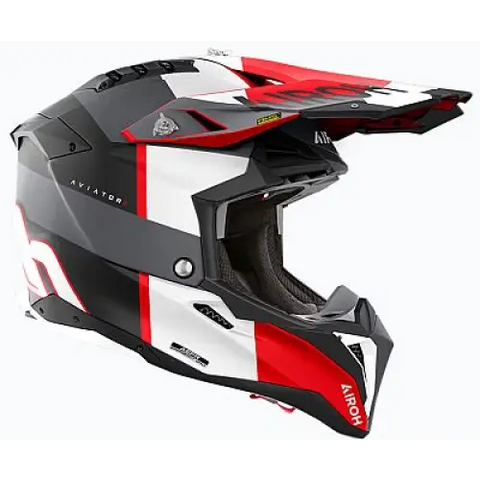 Casco Airoh Aviator 3 Monarch Grey/Red Matt
