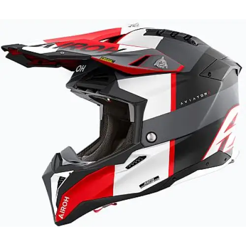 Casco Airoh Aviator 3 Monarch Grey/Red Matt