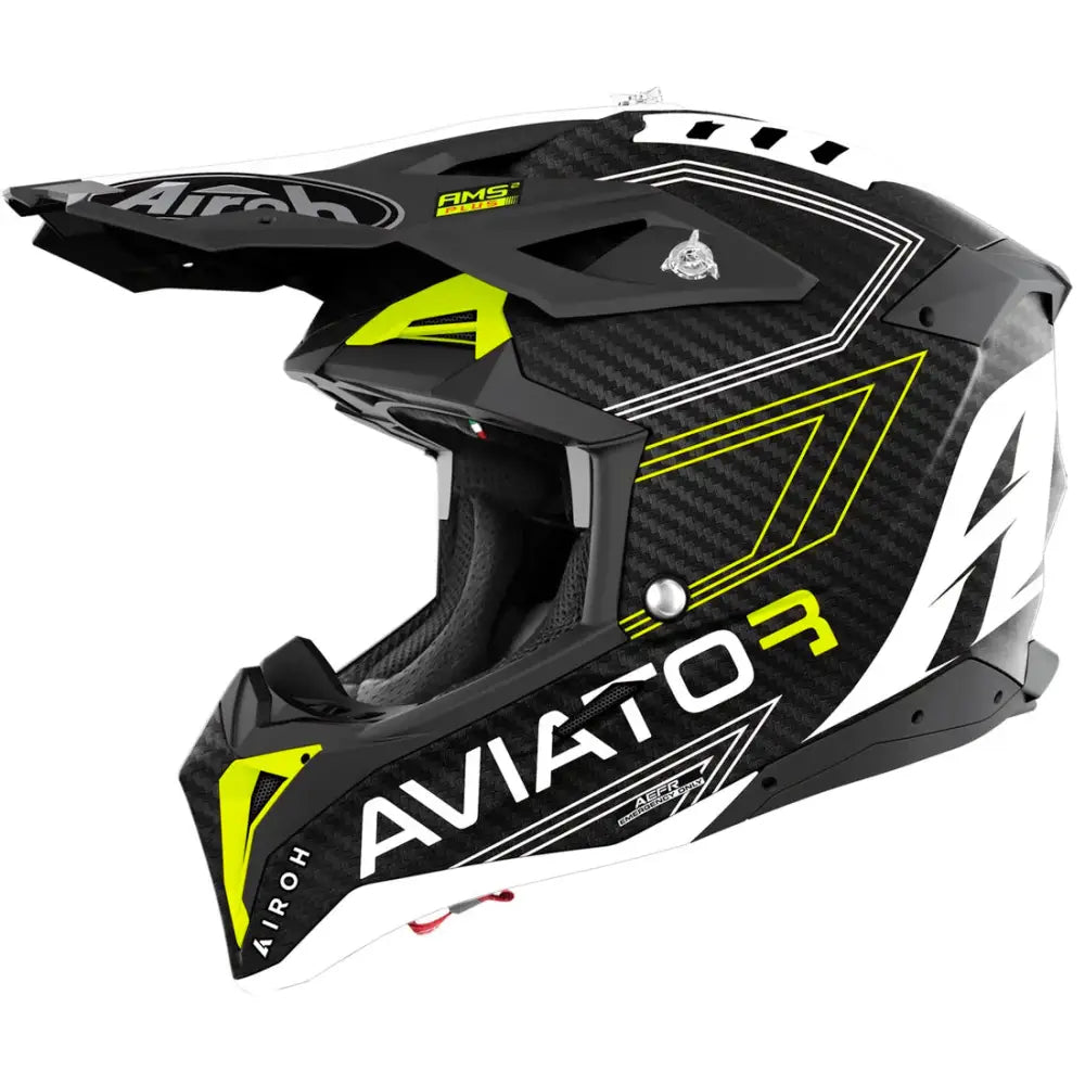Casco Airoh Aviator 3 Primal 3K Carbon Yellow Matt