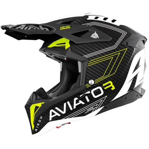 Casco Airoh Aviator 3 Primal 3K Carbon Yellow Matt