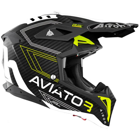 Casco Airoh Aviator 3 Primal 3K Carbon Yellow Matt