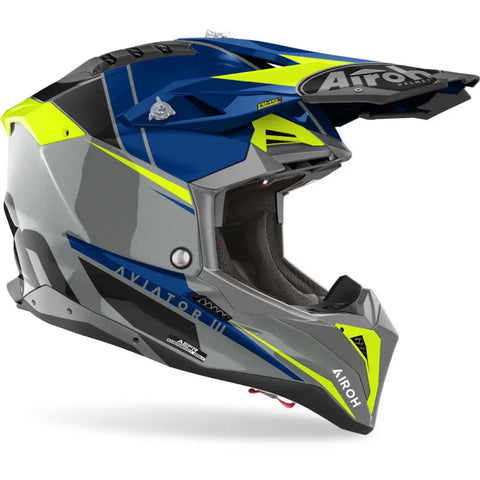 Casco Airoh Aviator 3 Push Blue Gloss