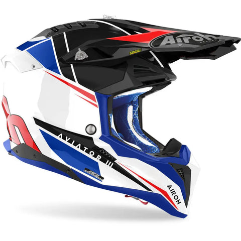 Casco Airoh Aviator 3 Push Blue/Red Gloss