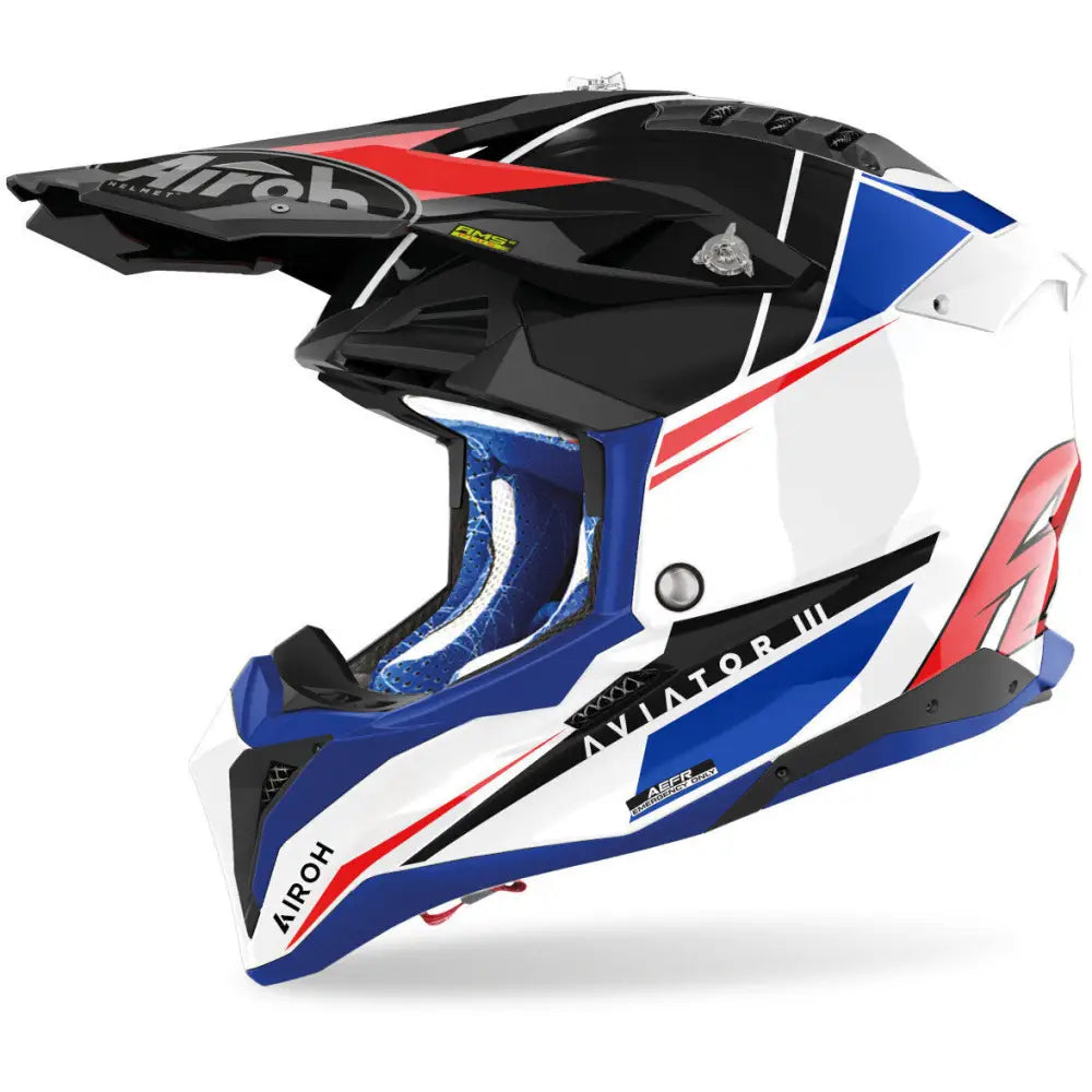 Casco Airoh Aviator 3 Push Blue/Red Gloss