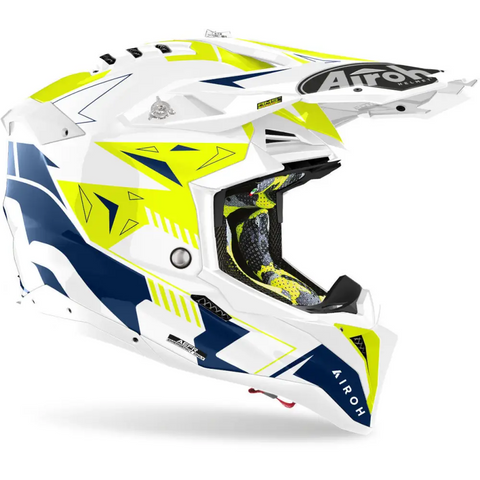 Casco Airoh Aviator 3 Spin Yellow/Blue Gloss