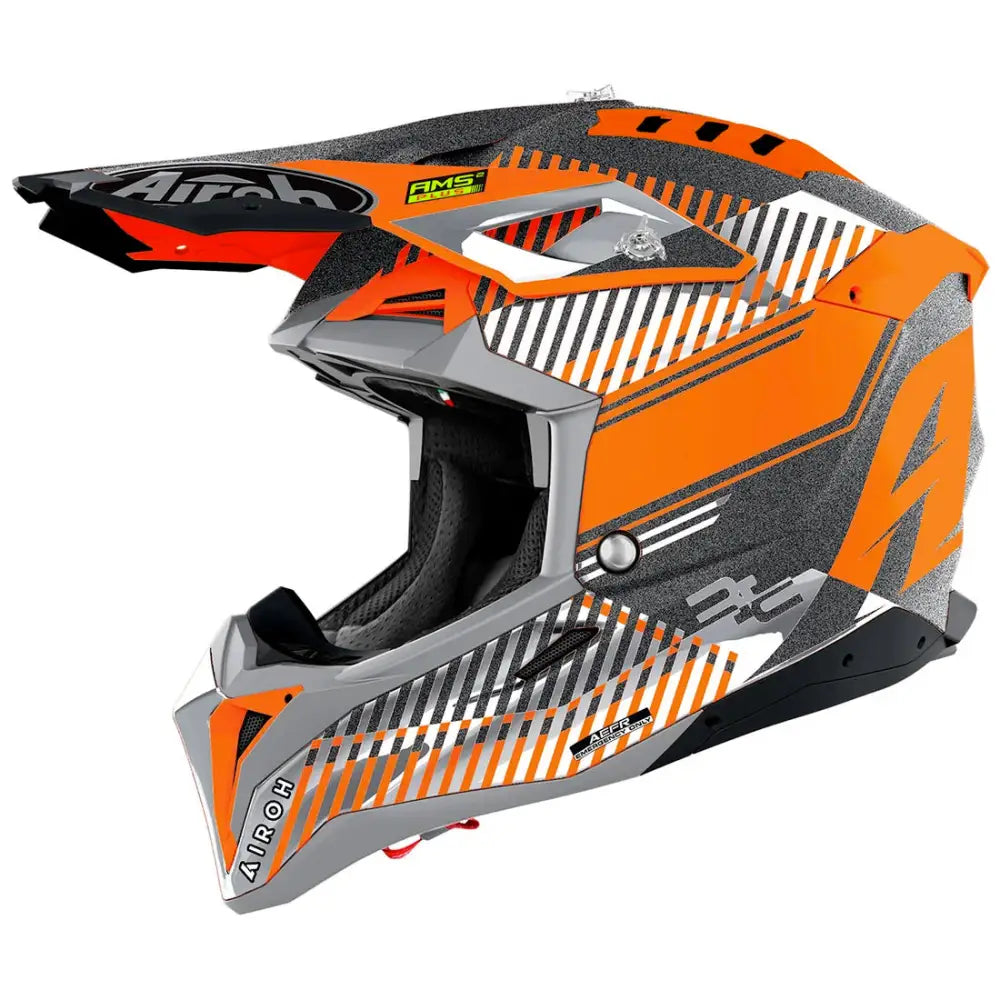 Casco Airoh Aviator 3 Wave Orange Chrome