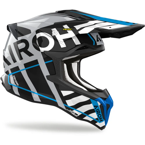 Casco Airoh Strycker Brave Blue / Grey Gloss